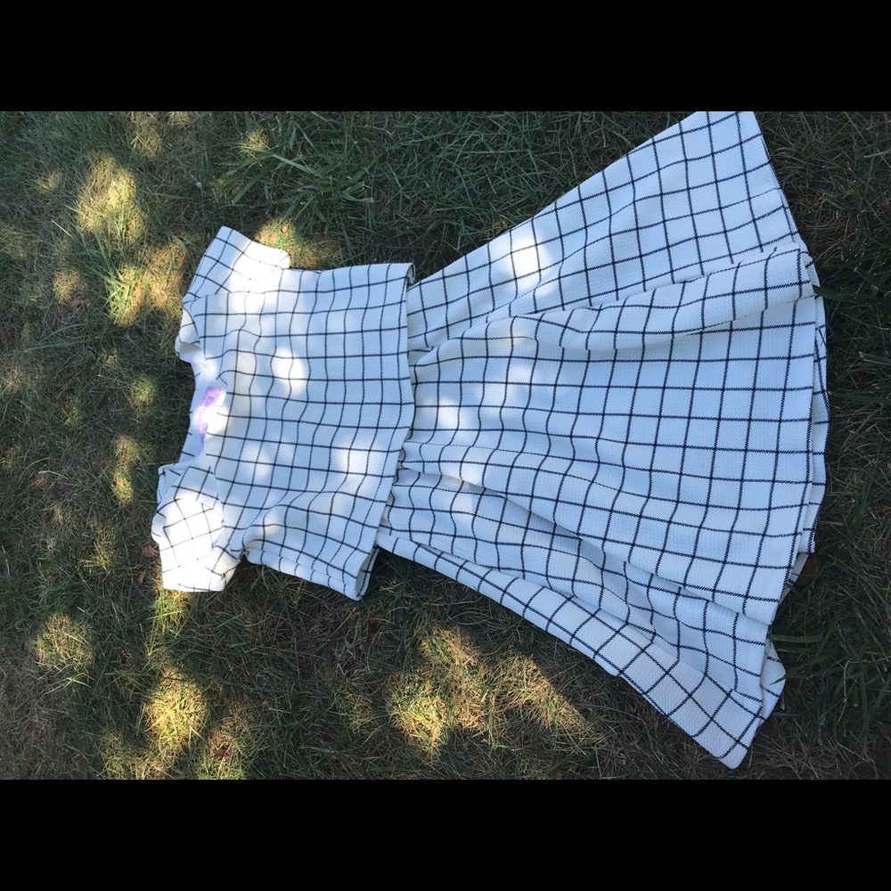 Black & white dress.